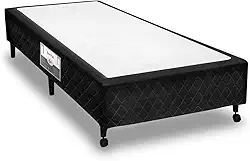 Cama Box Castor Poli Black Solteiro - 0,88x1,88x0,23