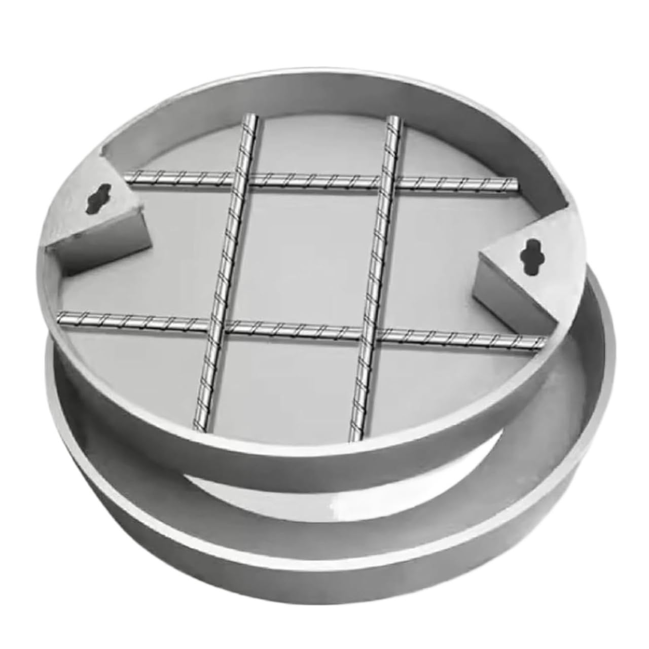 Regard de visite invisible rond en acier inoxydable 304 pour jardin et terrasse