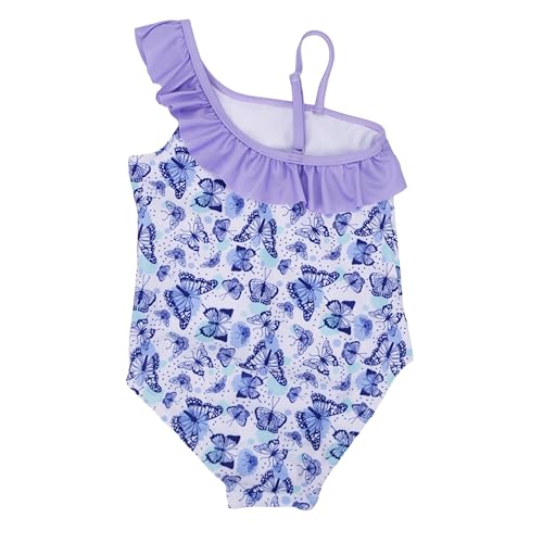 Image of LIZENS Girls' Swimwear One Shoulder Ruffle One Piece Beach Bathing Suit for Girls Fruit Floral Toddler Kids Swimsuit