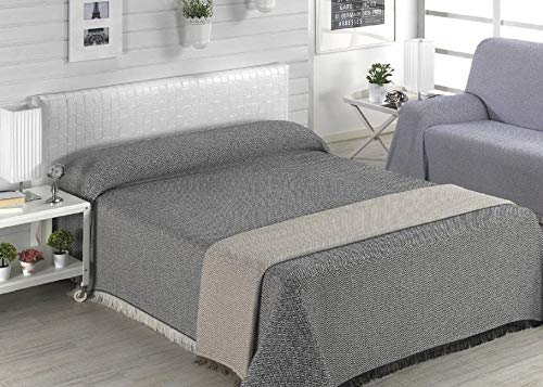 TEJIDOS EL MUNDO Colcha Lila Cama 90 cm ZIG-Zag