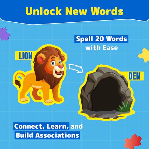 Image of Kids Puzzleup Learn Animal Homes,10-In-1 Entry Level Puzzle,45 Big Size Jigsaw Pieces,Montessori Educational Toy To Improve Memory & Unlock New Words,Gift For Boys & Girls Age 3,4 & 5 Yrs