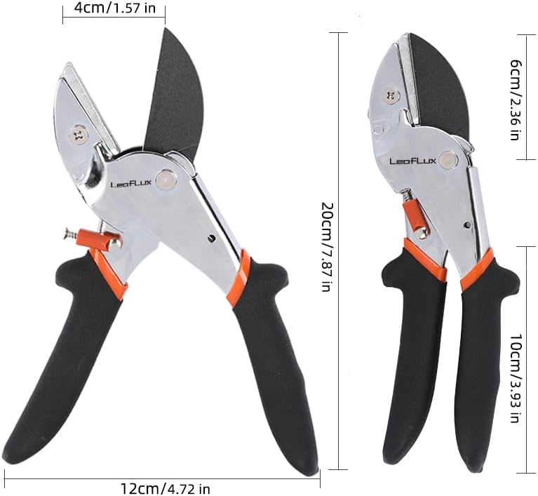 8" Professional Heavy Duty Anvil Pruning Shears with Anti-Rust SK-5 Blades, Garden Shears for Dry Stems and Small Branches, Gardening Scissors, Clippers for Wood, Non-Slip Handle. | LFXP1108S - Thumbnail 4
