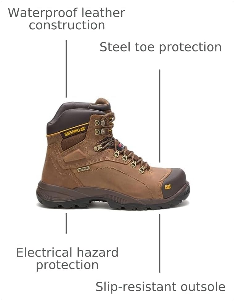 CAT Mens Diagnostic Waterproof Steel-Toe Work Boot product thumbnail 8