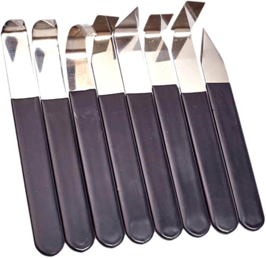 HOMSFOU 8pcs Stainless Steel Clay Sculpting Tools Pottery and Sculpture Supplies for DIY Crafts for Air Drying Clay and Polymer