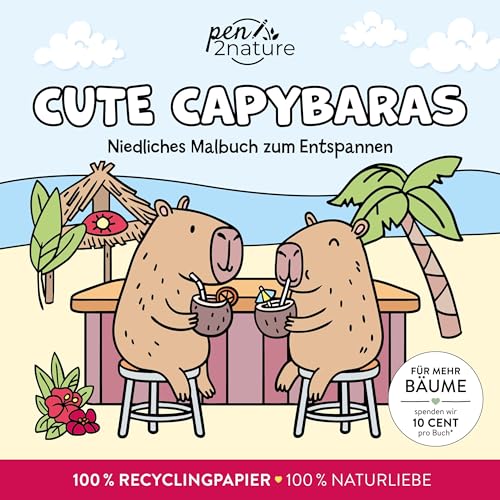 Cute Capybaras: Niedliches Malbuch zum Entspannen