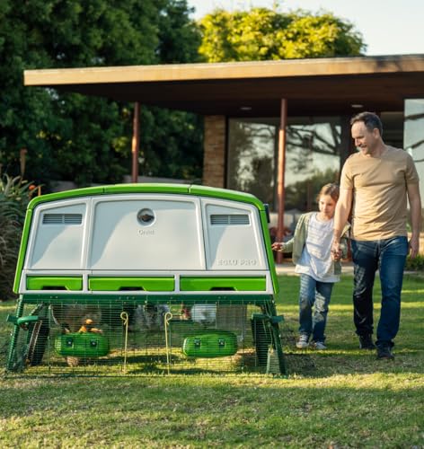 Image of Omlet Eglu Pro Large Chicken Coop | House up to 10 Large Hens or 15 Bantams | Easy to Clean Plastic Chicken Tractor | Predator Proof Coop Design | Zero Maintenance