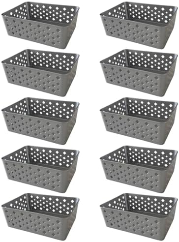 Kit 10 Cestos Multiuso Organizador Empilhável Gaveta 19x14x6 Cor:...