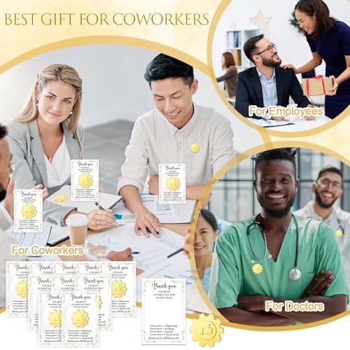 Image of Employee Appreciation Gifts Team Pins for Coworkers Bulk Inspirational Lapel Pin with Thank You Cards Organza Bags Team Appreciation for Back to School Office Staff Coworker