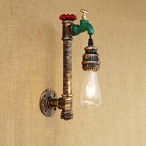 Aplique de Pared E27, Retro, Loft, Vintage, Steampunk, Tubo, luz de Pared, cafetería, Bar, Club, cabecera, Pasillo, Restaurante, lámpara de Pared, Sujetador