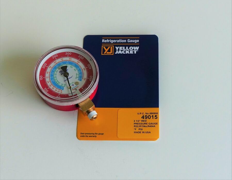Manomètre de rechange jaune 49015 pour collecteur haute pression 6,3 cm R22, R134a, R404A