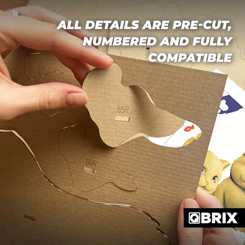 Image of QBRIX 3 Cats + Eyes 3D Puzzles for Adults, 3D Puzzles for Adults, 3D Model Kit for Teens, DIY Crafts for Home Decor, Original Gift for Boys&Girls 14+, Cardboard Model Building Kit