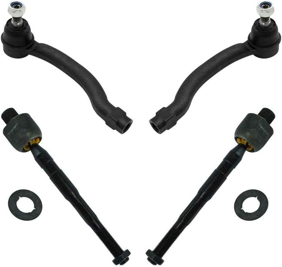 TRQ Front Inner and Outer Tie Rod Set 4 Piece Compatible with 2009-2015 Honda Pilot