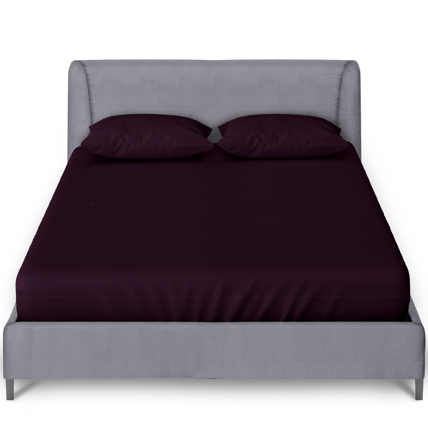 GC GAVENO CAVAILIA Percale Fitted Sheet | Ultra Soft Plain Dyed Bedding Bed Sheet | Super Soft Non Iron Polycotton Single Bed Sheet | Berry