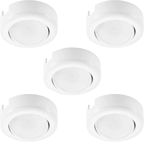 GETINLIGHT Inlight - Paquete de 5 luces de disco con 2 cables de alimentación, blanco cálido 2700K GETINLIGHT Inlight - Paquete de 5 luces de disco con 2 cables de alimentación, blanco cálido 2700K