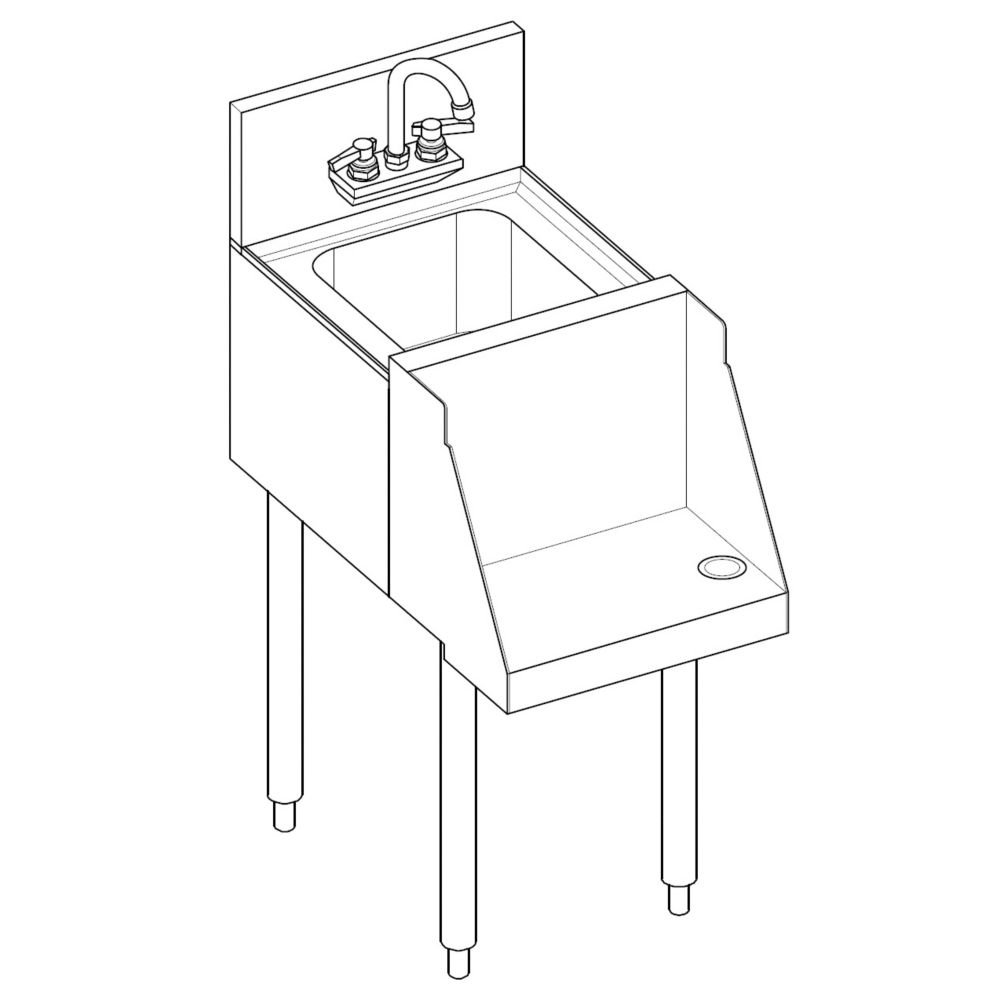 18" TS Blender Station with Dump Sink by Perlick – Stainless Steel, Model TS18BLW