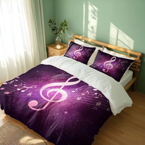 Housse de couette imprimée galaxie finitions soignées pour très grand lit