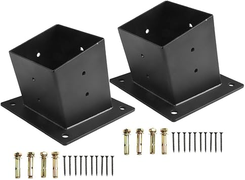 Slanted Roof Pergola Brackets Wall Mount Kit for 4x4 Inch Wood Posts, Outdoor Steel Angled Pergola Connectors with Screws, for Porch, Gazebo and Outdoor Garden2pcs