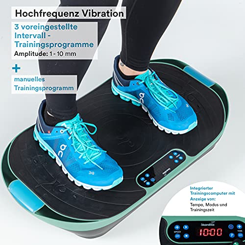 Skandika Vibrationsplatte V2 | Trainingsgriffe und Trainingsbänder, Oszillierende Vibration, Curved Design, leiser Motor… – Bild 4