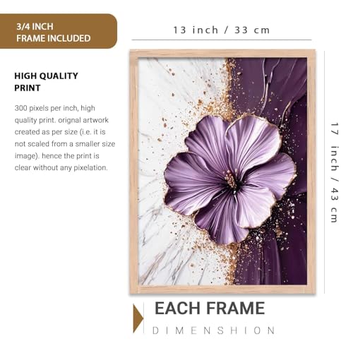 Image of kotart Aesthetic Floral Art Home Decoration Painting | Floral Paintings With Frame For Living Room Bed Room Hotel Wall Decor Digital Reprint (13x17 inch)