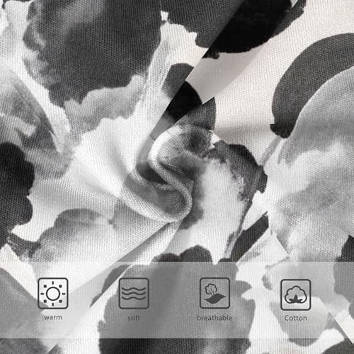 Toddlers Underwear Floral 2t Cotton Panties Little Girl Print Briefs Underpants Abstract Floral White Black3