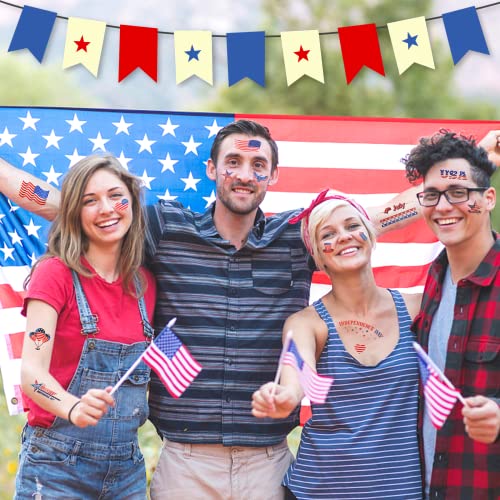 20 Sheets Fourth Of July Temporary Tattoos For Kids Adults Patriotic Temporary Tattoos Stickers Red White Blue 4Th Of July Tattoos For Independence Day Memorial Day Labor Day #TOP6