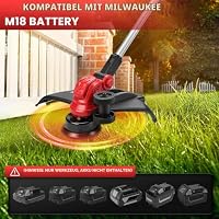 Akku Rasentrimmer kompatibel mit Milwaukee 18V Akku, 5-in-1 Bürstenloser Elektrischer Rasentrimmer, 180° Collapsible 90° Trimmwinkel zum Trimmen von Rasen, Garten und Büschen (ohne Akku) – Ansicht 7