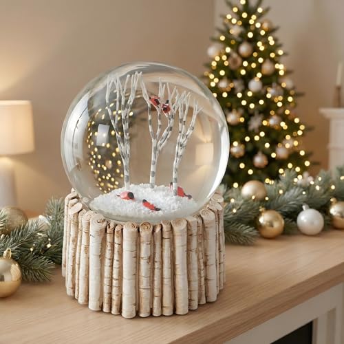 Boule à Neige Cardinale, Boule à Neige en Verre pour Adultes et Hommes, Anniversaire, 100 mm, pour la Saint-Valentin, sans Musique