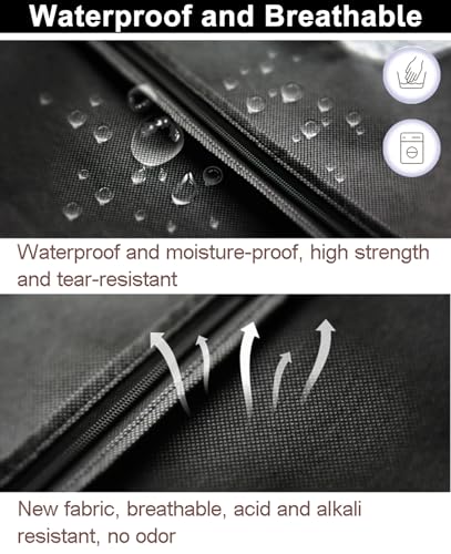 3 Pack Garment Bags, Travel Suit Bags for men Nonwoven Breathable Garment Covers for Closet Storage Dustproof hanging clothes bags for Coat, Dress, Shirt, Jacket(Size:110×60cm,Color:Beige)4