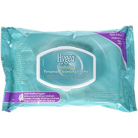 Hygea Flushable Personal Cleansing Cloths 48 Wipes Cover