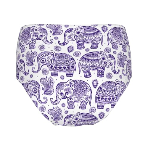Vintage African Tribal Elephant Girls' Underwear Soft Cotton Little Girls Panties Comfort Briefs2