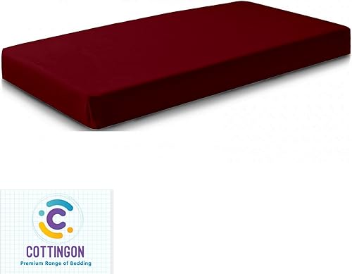 Miniatura 6 de Sábana bajera ajustable de 33 x 75 pulgadas, 100% algodón egipcio, perfecta para literas de campamento, caravanas, camas de invitados, cunas