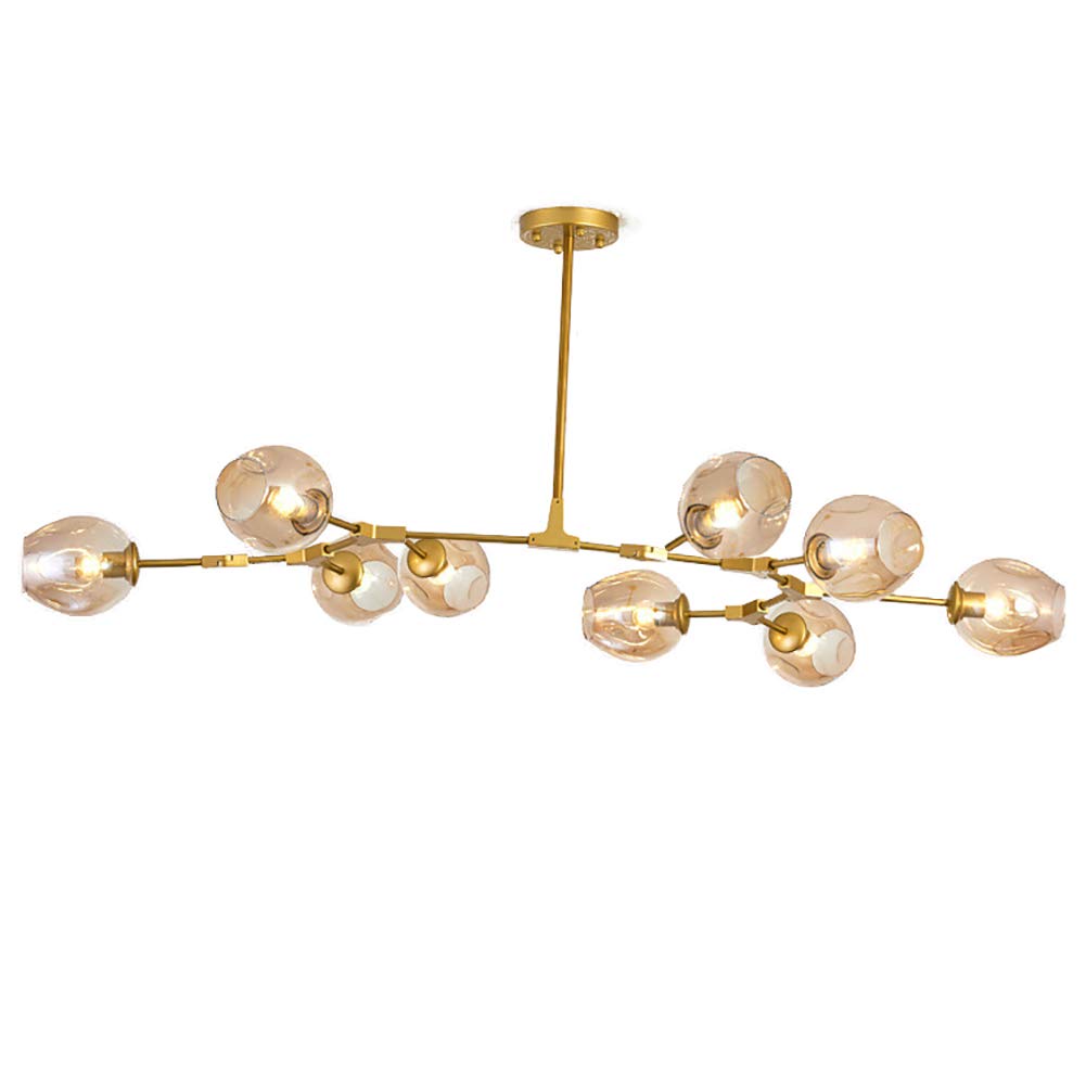Adjustable Downrod Modern Glass Shade Magic Bean Pendant Lamp,Modern Molecular Chandelier,Creative Hanging Lighting Fixture-D 9 Lights