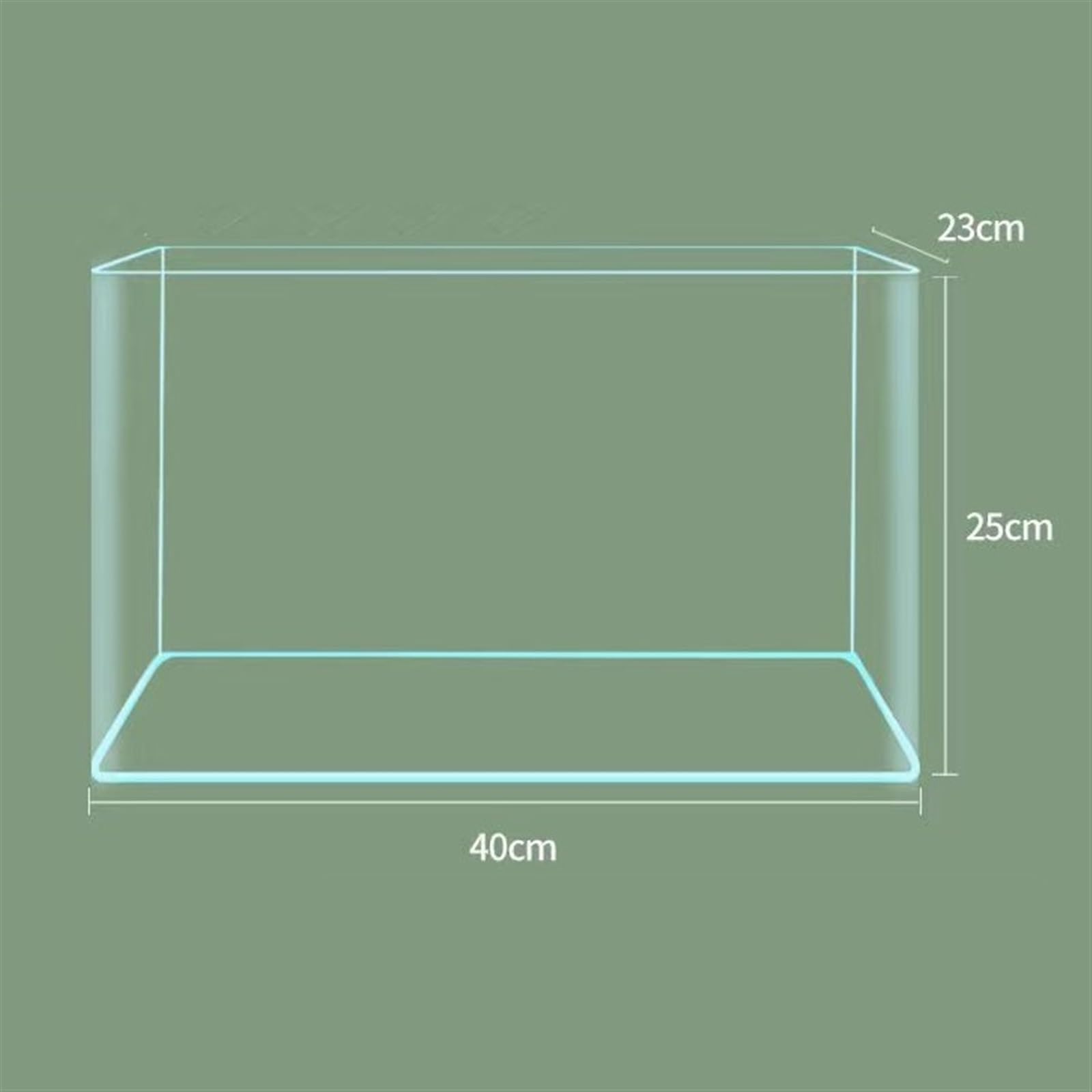 Acuario Acuario de Cristal con Borde Curvo, Sala de Estar, pequeño Acuario, Escritorio, Cristal Transparente, pecera, Caja de cría de Tortugas Pecera(40x23x25cm)