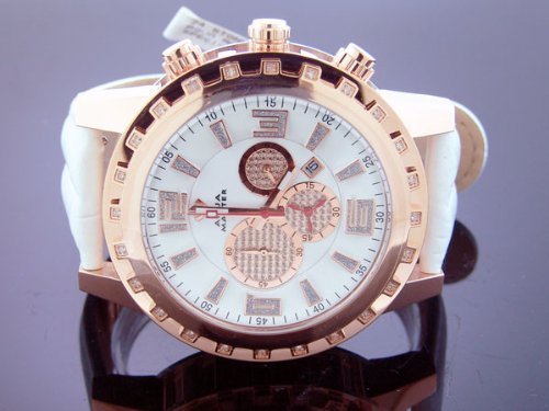 Aqua Master Round 50mm 24 Diamonds Watch Stainless Steel Rose