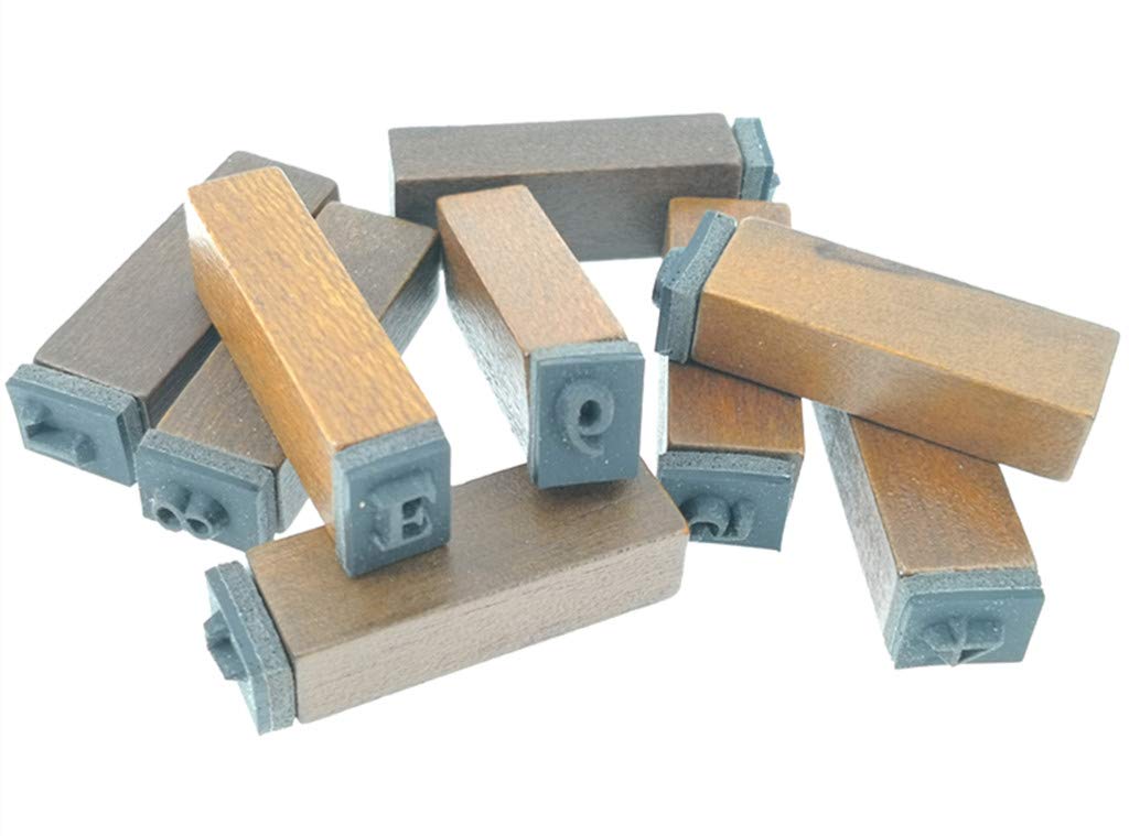 alimitopia Lovely de madera juego de sellos de goma, 25 tipo patrón DIY Diario Scrapbooking Sello Conjunto con caja de madera
