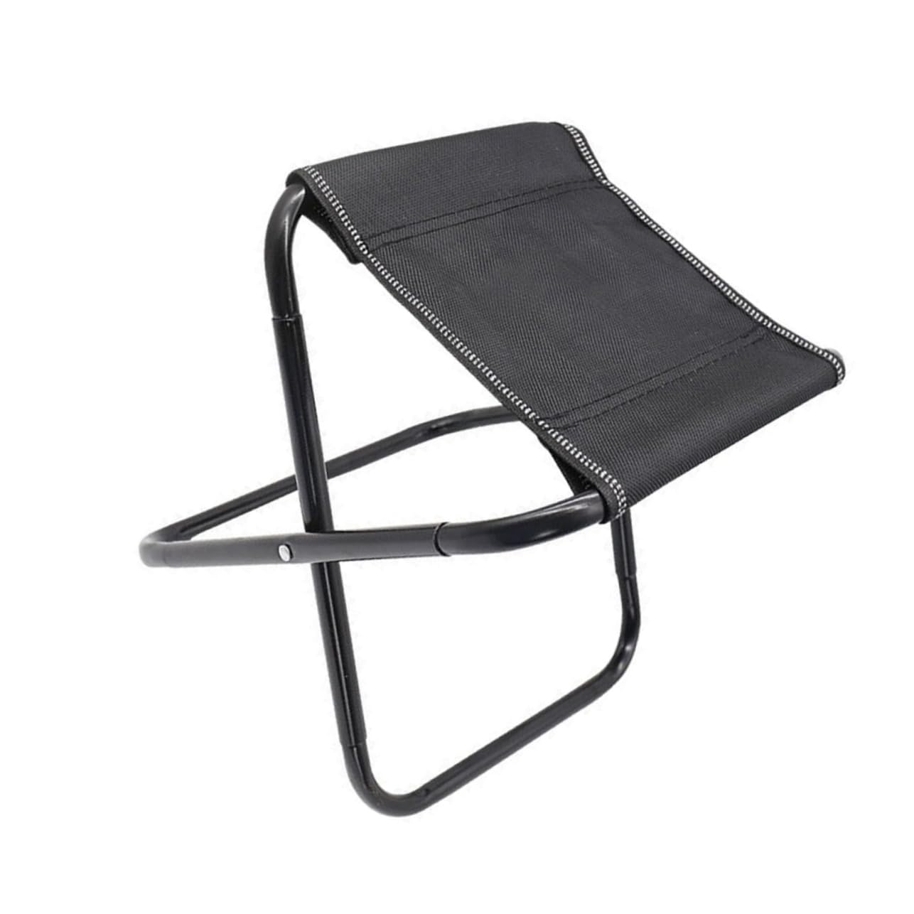 Alipis Sgabello Pieghevole da Campeggio Portatile, Piccolo e Leggero | Nero, Tela e Acciaio, Design Ergonomico Richiudibile, Vacanze Estive e Avventure Outdoor