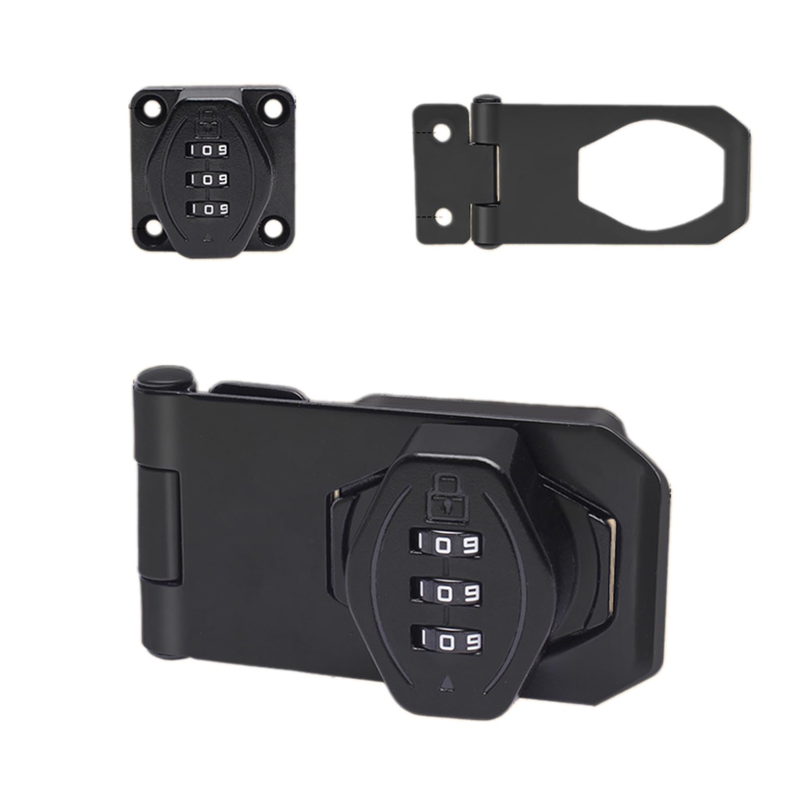 Multipurpose Without Bifold Door Combination Twist Knob Hasp Latches for Cabinet and Closet Double Door Zines Alloy