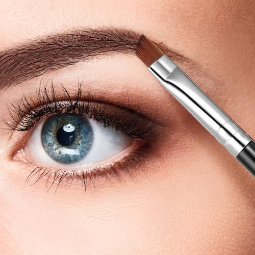 FATASH 5 PCs Angled Eyeliner/Eyebrow Brush, Ultra Thin Flat Tip for Precision Lining/Shaping Eye Brow - Image 2
