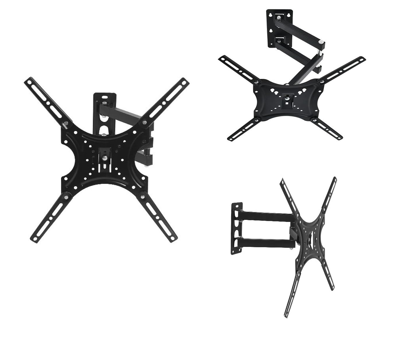 Luxccaiw Full Motion TV Monitor Wall Mount with Smooth Swivel, Tilt, & Extension, for Most 14-55 Inch LED LCD Flat Curved Screen TVs & Monitors, Max VESA 400x400mm up to 55 lbs. Black (1)