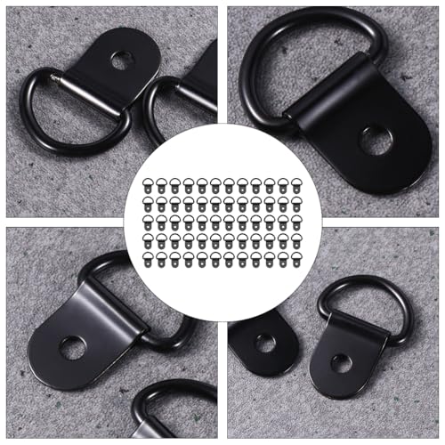 Image of 60pcs Black d Ring Hooks D-Ring Parts for Picture Hanging Rustless Fittings