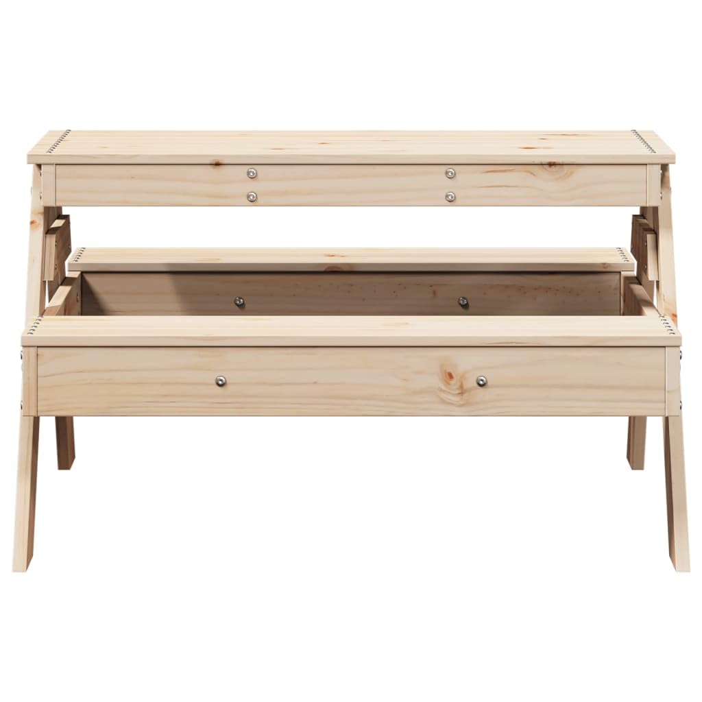 Tavolo da picnic per bambini in legno di pino massiccio, 88 x 97 x 52 cm, resistente alle intemperie e robusto, ideale come tavolo da giardino, tavolo da terrazza, tavolo da balcone per