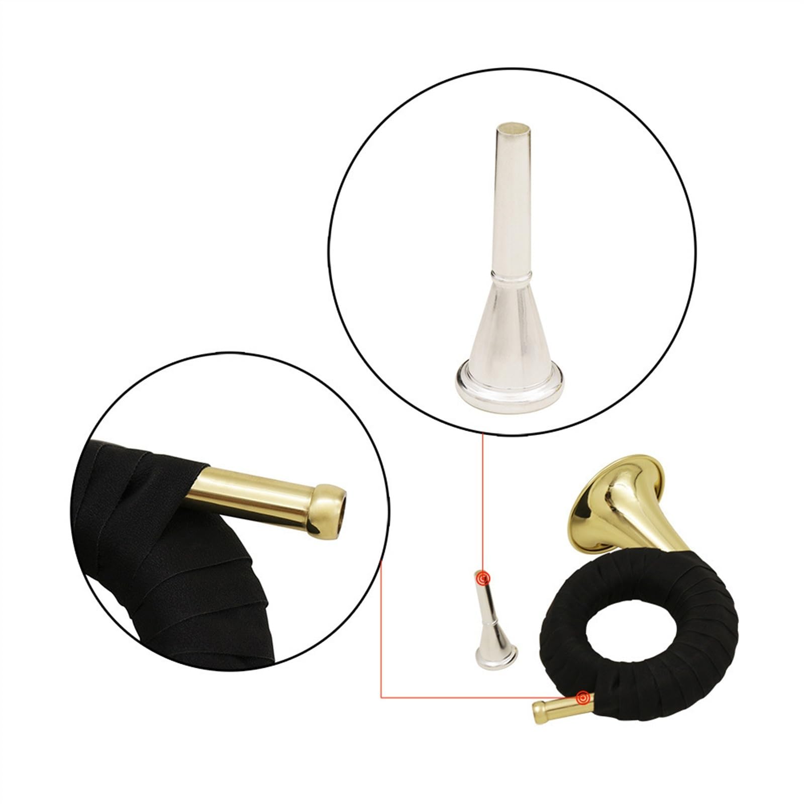 Strumento In Ottone Si Bemolle Grande Corno Da Caccia Corno Francese Corno Francese Dorato Con Supporto Kit Corno Francese