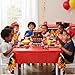 Fun Express Fire Heroes Disposable Tablecloth - Fire Plastic Table Cover 9 FT Long - Firefighter Party Supplies - Fire Birthday Party, Firefighter Theme Birthday Table Decor - Fire Decoratioms