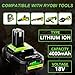 Totoplus Replacement for Ryobi 18V Battery: 18V 4.0Ah Lithium-ion Compatible with Ryobi P102 P103 P105 P107 P108 P109 P122 Cordless Power Tools 2 Pack