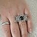 Black Onyx Triple Moon Ring, handmade jewelry wiccan goddess pagan wicca witch witchcraft metaphysical gothic