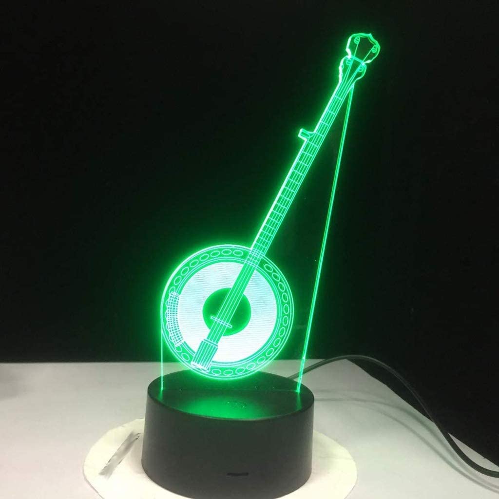 Lampka nocna, ładna lampa stołowa muzyk prezent 3D światło LED dekoracja domu lampka nocna