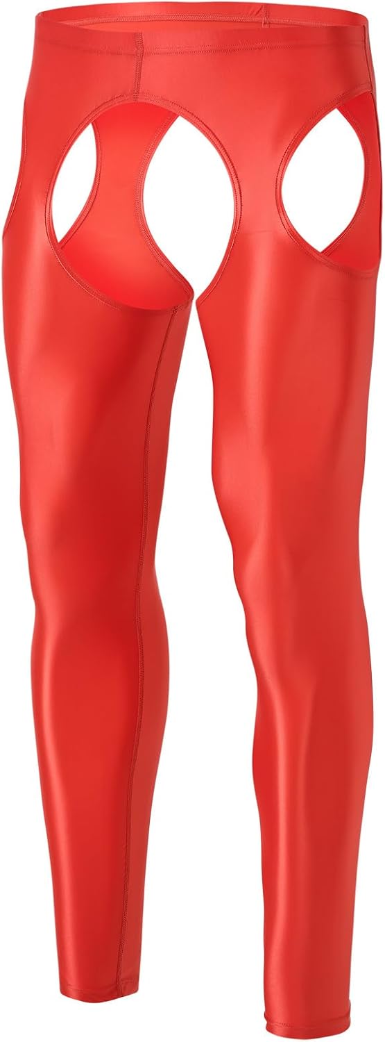 ZONBAILON Shiny Sheer Men's Compression Tights Pants Leggings for Rave Club, Gym & Base Layer Sexy Underwear