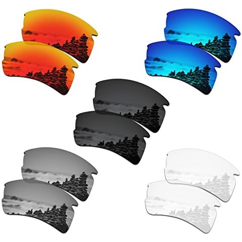 SmartVLT Set of 5 Men's Replacement Lenses for Oakley Flak 2.0 XL OO9188 Sunglass Combo Pack S01 Cover