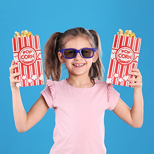Image of 500 Pcs Paper Popcorn Bags Bulk 2 oz Large Flat Bottom Boxes Red and White Disposable Container Sleeve Movie Night Popcorn Bucket for Retro Movie Themed Party Carnival Supplies (Red and White)