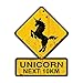 Past Time Signs PS299 Unicorn Next 10 Km Custom Metal Shape Sign